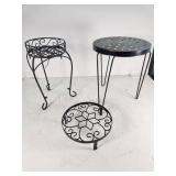 Three Metal Plant Stands