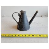 Metal Oil Can with Chain and Pour Spout