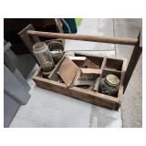 Wooden Toolbox With Hardware and Nails