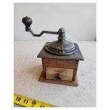 Wood and Metal Hand-Crank Coffee Grinder