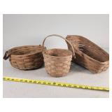 3 Longaberger Handwoven Baskets
