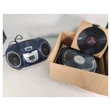 CD/MP3 Player With Vinyl Records
