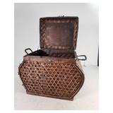 Wicker-Style Sewing Basket With Handles
