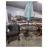 Metal Outdoor Table Set with Umbrella