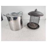 Stainless Steel Stock Pot and Bird Feeder