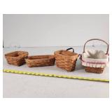 4 Longaberger Baskets With Details