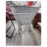 Galvanized Metal Wash Tub on Stand