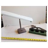Vintage Hole Punch and Desk Lamp Set