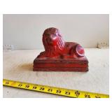 Antique American Redware Lion Figurine