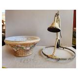 Large 1920s Milk Glass Basket Pendant Light