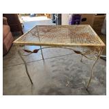 Outdoor Metal End Table with Leaf Details