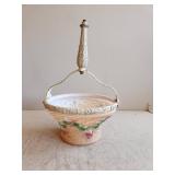 1920 ï¿½Basket of Flowersï¿½ Milk Glass Pendant Light