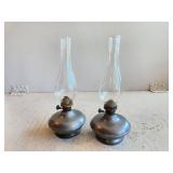 Matching Oil Lamps With Glass