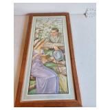 Vintage Picture in Oak Frame