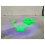 Uranium Glass Collection with Three Pieces