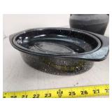 Enamel Roaster, Cast Iron Pot, Crock Bowl