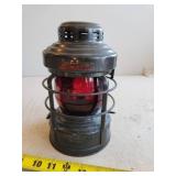 Embury Luck-E-Lite Oil Lamp with Red Glass