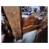 Solid Wood Bed Frame with Decorative Accents