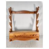 Wooden Wall Hanging Gun Mount with Drawer
