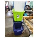 Four Plastic Storage Totes