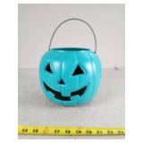 Teal Plastic Pumpkin Basket with Handle