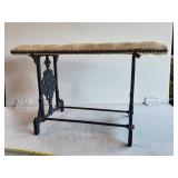 Ornate Cast Iron Bench With Padded Top