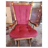 Padded Oak Rocking Chair