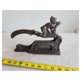Cast Iron Tobacco Cutter with Decorative Figure