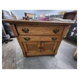 Antique Oak Washstand With Drawer