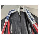 USA Leather Jacket with Flag, Size 2X
