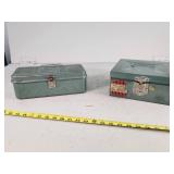 Vintage Steel Money Boxes Set of Two