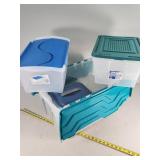 Three Storage Totes with Contents