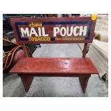 Handmade Mail Pouch Tobacco Bench