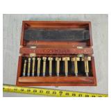 Columbian Forstner Bit Set in Wooden Box