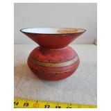Enameled Cast Iron Spittoon from Lisbon NH