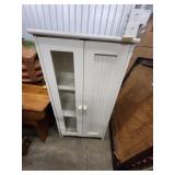 Decorative White Cabinet with Glass Panels