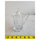 Pressed Glass Syrup Pitcher with Lid