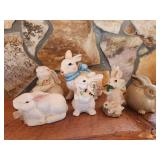 Variety of Bunny Figurines Decor