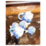Decorative Fish-Themed Ceramic Cups and Jug Set