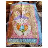 Small Easter Quilt with Bunny Motif