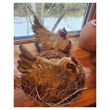 Two-Piece Chicken Decor Set in Nesting Pose