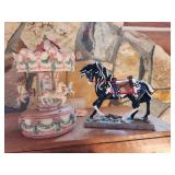 Decorative Carousel Horse Figurine Set