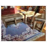 Rustic Wood Coffee Table and End Table Set