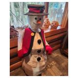5-Foot Snowman Decorative Figure With Hat and Vest