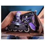 Size 8 Roller Blades with Purple and Black Design