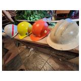 Variety of Hard Hats with Milk Crate
