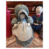 Amish Doll with Blue Dress and Bonnet
