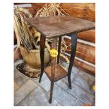 Wooden Plant Stand with Ceramic Flower Pot