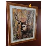 Framed Deer Picture With Wooden Frame