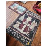 Two Holiday-Themed Rugs with Depictions